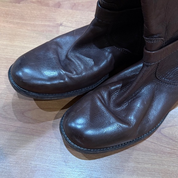 Frye Women's Tall Dark Brown Leather Boots - Picture 6 of 8